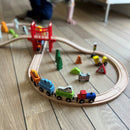 Togsæt med 3 vogne og dyr i træ fra VIGA.