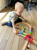 Togsæt med 3 vogne og dyr i træ fra VIGA.