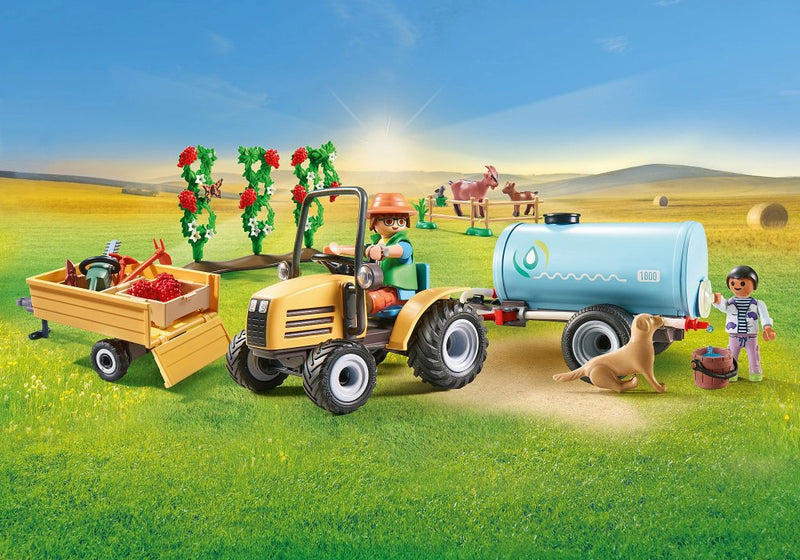 Playmobil Traktor med anhænger/vandtank - Billede 1