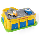 Gul Funcars Bilgarage med 2 biler fra Dantoy.