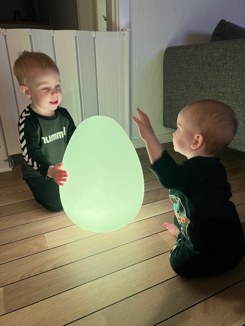 Ægget lampe med LED lys - 16 farver - Ø:30 cm - inkl fjernbetjening.