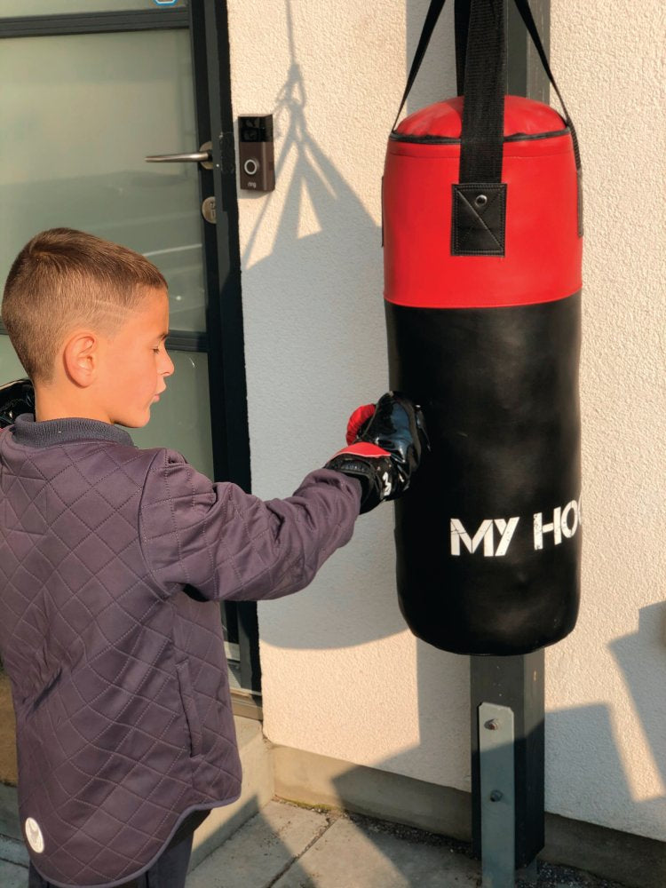 MyHood Boksesæk inkl boksehandsker - 10 kg - Sort - Fra 6 år - Billede 1