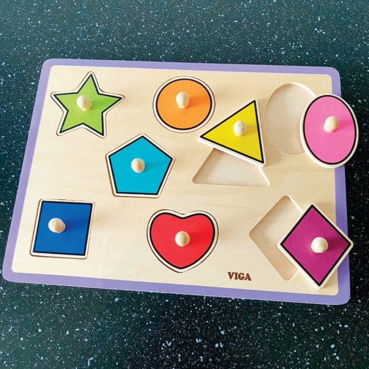 Knoppuslespil med Figurer - 8 brikker - Viga - Fra 18 mdr. - Billede 1