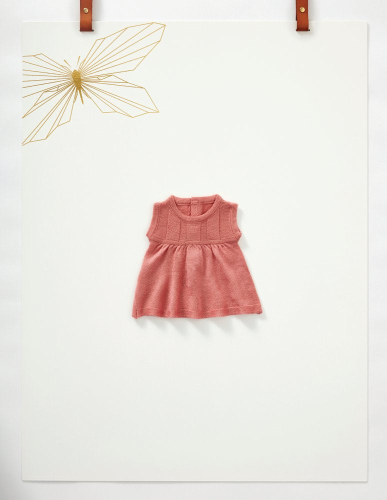 byASTRUP Dukketøj: 30-35 cm - Kjole i Rosa strik. - Billede 1