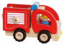 Goki Træbil - Brandbil med gummihjul - 17 cm - Fra 2 år. - Billede 1