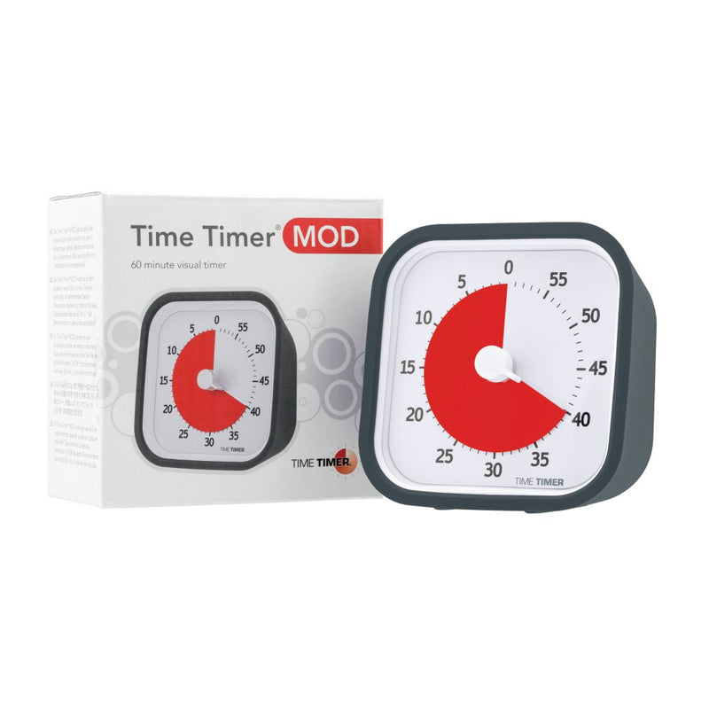 Time Timer MOD visulet ur med alarm - 9 x 9 cm - Grå farve. - Billede 1