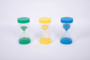 Timeglassæt med 3 store timeglas - 1, 3 og 5 minutter. - Billede 1