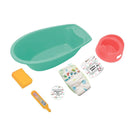 Dukkebadekar med tilbehør - 7 dele - Fra 3 år. - Billede 1