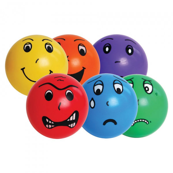 Humørbolde - sæt med 6 bolde med forskellige ansigtsudtryk. - Billede 1