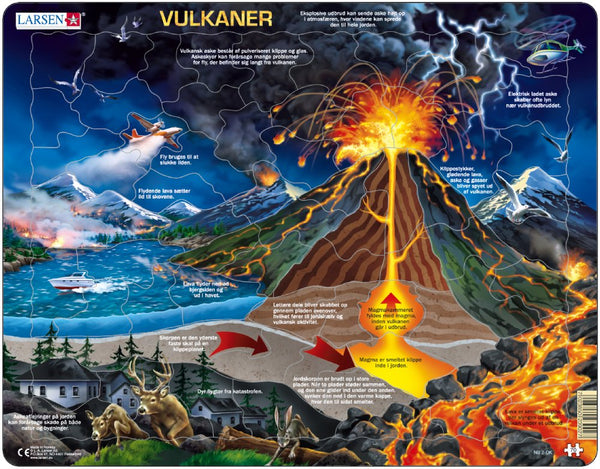 Puslespil i pap - Vulkaner - 70 brikker - Billede 1