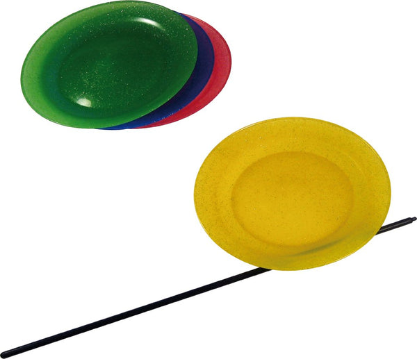 Jonglør tallerken med plaststav - 1 stk - ass farve. - Billede 1