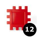 Dantoy Byggeplader - 12 stk. - Rød