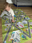 Legetæppe med arbejdspladser - 100x150 cm.