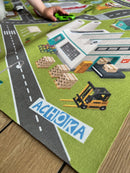 Legetæppe med arbejdspladser - 100x150 cm.