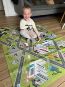 Legetæppe med arbejdspladser - 100x150 cm.