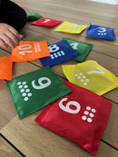 Ærteposer med tallene 1 - 10 - et sæt