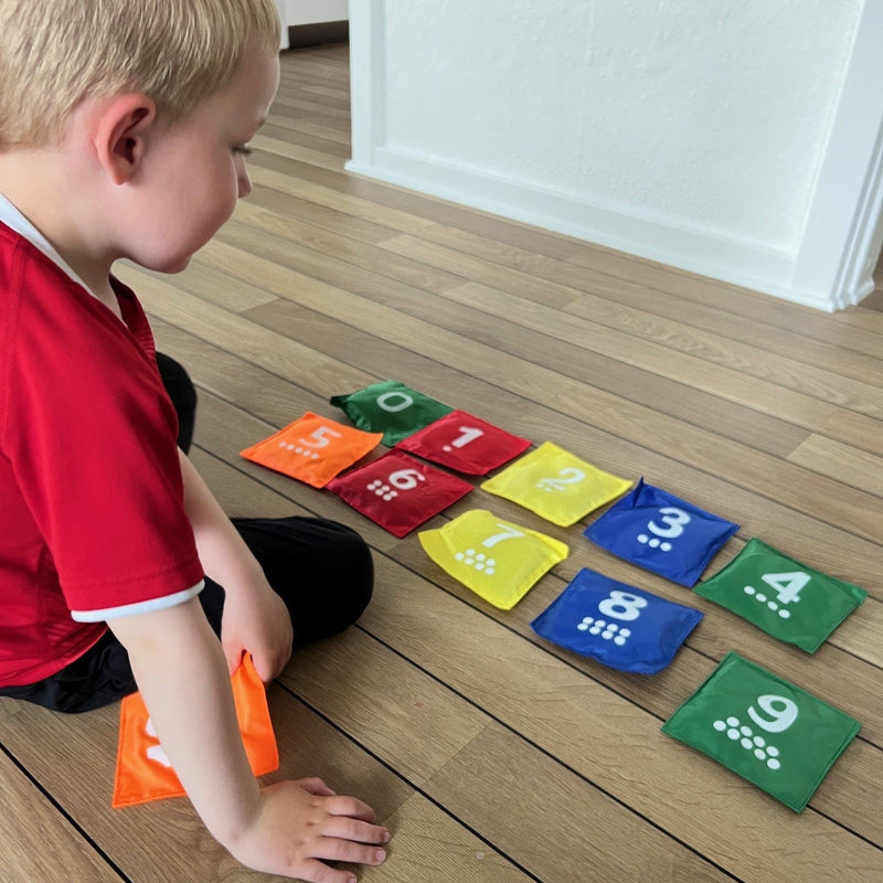 Ærteposer med tallene 1 - 10 - et sæt