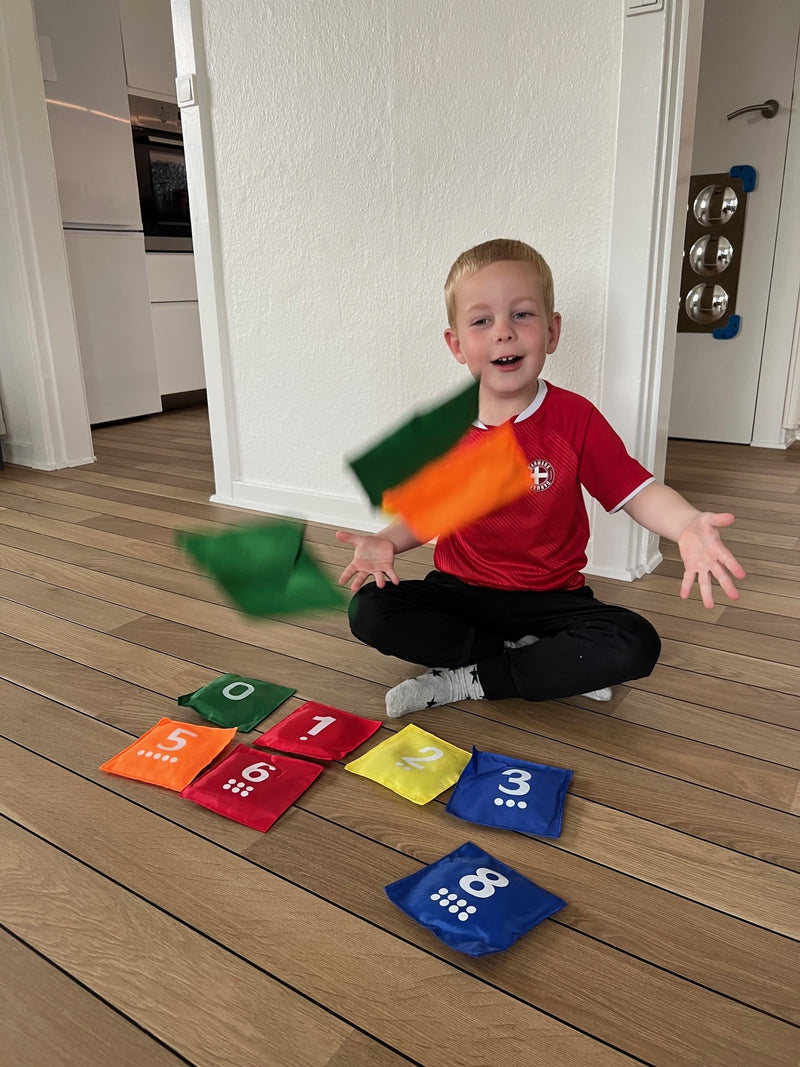 Ærteposer med tallene 1 - 10 - et sæt