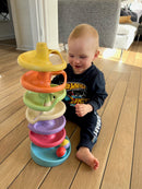 Quercetti Spiral Tower - Kuglebane m. 10 dele - BIOplast - fra 1 år.