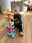 Quercetti Spiral Tower - Kuglebane m. 10 dele - BIOplast - fra 1 år.