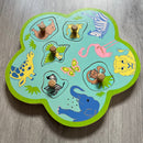 Knoppuslespil af træ med lyd - Vilde dyr - 5 dele - fra 1 år