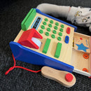 Kasseapparat i træ m. scanner & mønter - VIGA