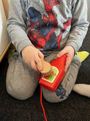 Kasseapparat i træ m. scanner & mønter - VIGA