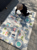 Legetæppe med by og vejbane - 1 x 1,5 meter - Vinyl - Fra 1 år.