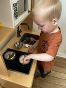 Legeservice - Grydesæt i stål - 8 dele.