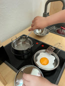 Legeservice - Grydesæt i stål - 8 dele.