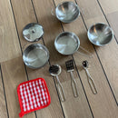 Legeservice - Grydesæt i stål - 8 dele.