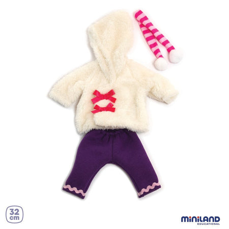 Dukketøj 32-37 cm, Vinterpels & Bukser - Billede 1