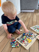 Nathan træpuslespil - Sæt med 4 stk - Min Skoledag - fra 3 år.