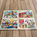 Nathan træpuslespil - Sæt med 4 stk - Min Skoledag - fra 3 år.