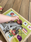 Nathan træpuslespil - Sæt med 4 stk - Rengøring - fra 3 år.