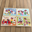 Nathan træpuslespil - Sæt med 4 stk - Rengøring - fra 3 år.