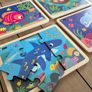 Nathan træpuslespil - Sæt med 4 stk - Havdyr