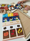 Nathan træpuslespil - Sæt med 2 stk - Tal & Mængder - fra 3 år.