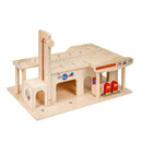 Garage i træ fra Educo - 77 x 50 x 47 cm.