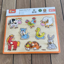 Knoppuslespil med Bondegårdstema - 8 brikker