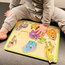 Knoppuslespil med Vilde Dyr - 8 brikker - Viga - Fra 18 mdr