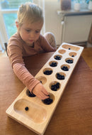 Luksus Kalaha Spil i træ - Naturfarvet - L:68 cm