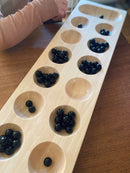 Luksus Kalaha Spil i træ - Naturfarvet - L:68 cm