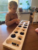 Luksus Kalaha Spil i træ - Naturfarvet - L:68 cm