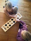 Luksus Kalaha Spil i træ - Naturfarvet - L:68 cm