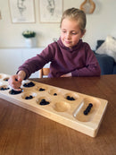 Luksus Kalaha Spil i træ - Naturfarvet - L:68 cm