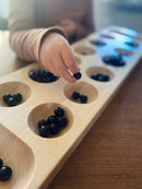 Luksus Kalaha Spil i træ - Naturfarvet - L:68 cm