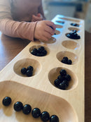 Luksus Kalaha Spil i træ - Naturfarvet - L:68 cm