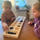 Luksus Kalaha Spil i træ - Naturfarvet - L:68 cm