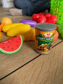 Indkøbskurv med madvarer af plast - 40 dele